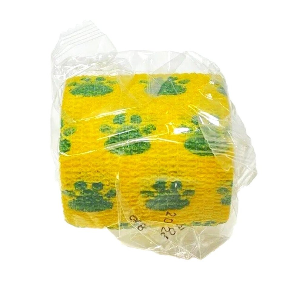 Cat Dog Bandage Self Adhesive Brand New 1 Roll Pet Bandage First Aid Pet Yellow